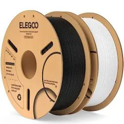 Produktbild: ELEGOO PLA Filament 1.75mm Schwarz Weiß 2KG, 3D Drucker Filament Maßgenauigkeit +/- 0,02 mm, 2kg Pappspule (4.4lbs) Filament-3D-Druckmaterialien Passt für die meisten FDM 3D-Drucker