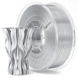 Produktbild: ELEGOO PLA Filament 1.75mm Seide Silber 1KG, 3D Drucker Filament Maßgenauigkeit +/- 0,02 mm, 1kg Kunststoffspule (2.2lbs) Filament-3D-Druckmaterialien Passt für die meisten FDM 3D-Drucker