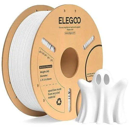 Produktbild: ELEGOO PLA+ Filament 1.75mm Weiß 1KG, Härter und Stärker Filament-3D-Druckmaterialien, Maßgenauigkeit +/-0,02mm, Kompatibel mit den Meisten FDM-Drucker(1KG/Spool, 2.2lbs)