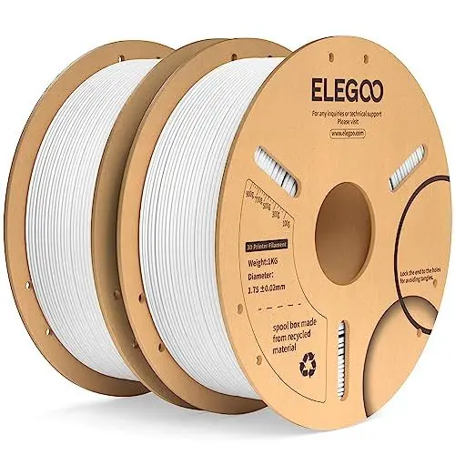 Produktbild: ELEGOO PLA+ Filament 1.75mm Weiß 2KG, PLA Plus 3D Drucker Filament, Härter und Stärker Filament-3D-Druckmaterialien, Maßgenauigkeit +/-0,02mm, Kompatibel mit den Meisten FDM-Drucker(2KG/Spool, 4.4lbs)