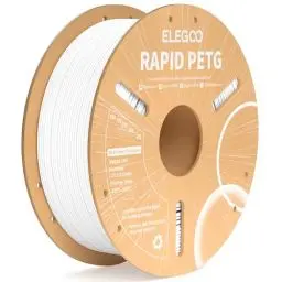 Produktbild: ELEGOO Rapid PETG Filament 1.75mm Weiß 1KG, High Speed 30-600mm/s 3D Drucker Filament Maßgenauigkeit +/- 0.02 mm, 1kg Pappspule(2.2lbs) Passend für die meisten FDM 3D Drucker