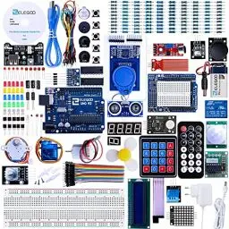 Produktbild: ELEGOO UNO R3 Ultimate Starter Kit, Kompatibel mit Arduino IDE Vollständigster Elektronik Projekt Baukasten mit deutschem Tutorial, UNO R3 Mikrocontroller Board und Zubehör (mehr als 200 Teile)