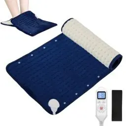 Produktbild: Elektrisch Fußwärmer & Heizkissen 2 in 1, JOBYNA Extra Große Wärmetherapie-Pad zur Schmerzlinderung mit Gürtel, 30-70℃ & 10-90min Einstellbar für Zuhause & BüRo (45 * 70cm)