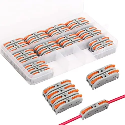 Produktbild: Elektrische Anschlussblöcke, 30 Stück SPL-1 schnellanschlussklemme Kabelverbinder Leiter Klemme mit Betätigungshebel Bilateral können frei kombiniert Werden Federdruckhebel für Feste Flexible Kabel