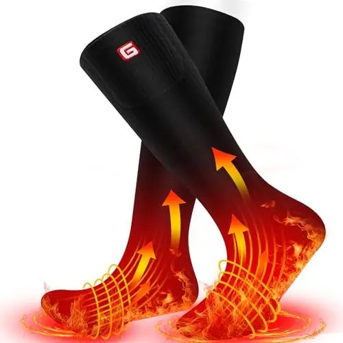 Produktbild: Elektrische Beheizte Socken für Jugendliche, Wiederaufladbare Heizsocken Mit Akku für Mittelstufe, Maschinenwaschbare Fußwärmer Beheizbar Socken zum Laufen und Wandern