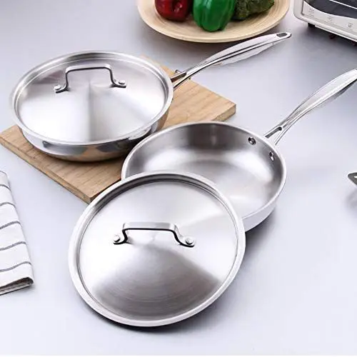 Produktbild: Elektrische Bratpfanne 24 Cm mit Topfdeckel, Antihaftbeschichtete Bratpfanne, Bratpfannen-Set, Edelstahl, Keramik, Antihaftbeschichtete Tiefe Bratpfanne, 304 403 Edelstahl,