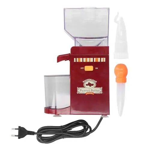 Produktbild: Elektrische Erdnussbuttermaschine, Nussmühle mit Rutschfester Basis für Selbstgemachte Nussbutter, Mandeln, Haselnüsse, Trichterförmiger Behälter für den Küchengebrauch