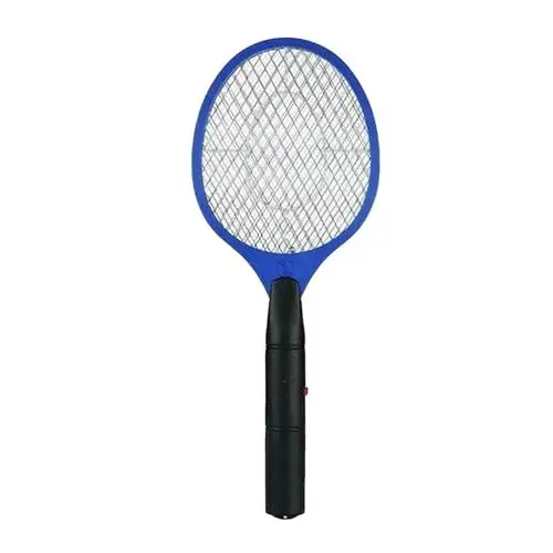Produktbild: Elektrische Fliegen und Klatsche für draußen/innen batteriebetriebenes Tennis. 2 AA Batterien nicht im Lieferumfang enthalten Mückenvernichter Spray (Blue One Size)
