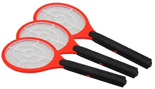 Produktbild: McPower Elektrische Fliegenklatsche 3er-Pack | Insektenvernichter ohne Chemie | Batteriebetrieben mit 2X AA | 46x17cm | Sicher & geruchslos | Rot
