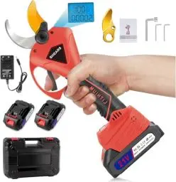 Produktbild: Elektrische Gartenschere, Akku-Elektrische Professionelle Max 50 mm, Scharfe Sk7-Klingen, 4000mAh Gartenschere mit Display,Gartenschere 900W mit bürstenlosem Motor für Gartenarbeit, Obstbäume