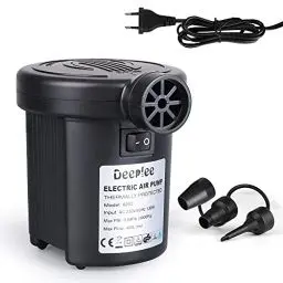 Produktbild: Elektrische Luftpumpe Deeplee Multifunktion Elektropumpe,2 in 1 Inflate und Deflate Elektrische Pump mit 3 Luftdüse für aufblasbare Matratze,Kissen,Bett,Boot,Schwimmring
