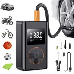 Produktbild: Elektrische Luftpumpe Tragbare Fahrradpumpe 150PSI mit 6000mAh Akku Kompressor Klein Luftpumpe Elektrische Reifenpumpe mit Digitale Anzeige LED Licht 5 Modi für Auto Fahrrad Motorrad Bälle