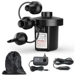 Produktbild: Elektrische Luftpumpe, schnelle elektrische Luftpumpe, Luftpumpe mit 3 Luftdüsen, für Camping im Freien, aufblasbare Teppiche, Aufpumpen und Ablassen von Pools