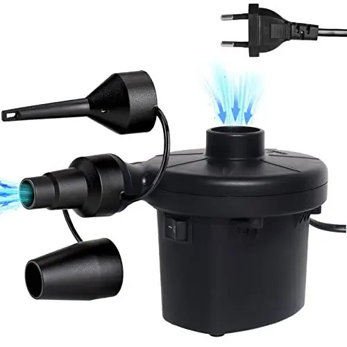 Produktbild: Elektrische Luftpumpe für Luftmatratze, Elektrische Schnellfüllpumpe mit 3 Adapter für Luftmatratzen, Schwimmring, Schlauchboote, Luftbett, Schlafsäcke, Matratzen & Kissen