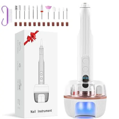 Produktbild: Elektrische Nagelfräser für Gelnägel Pediküre Set: Kabellos Tragbar 12 in 1 Elektrisch Maniküre Pediküreset Set mit UV Lampe - USB-Aufladbar - Ideal für Anfänger Fräser Gelnägel und Acrylgel