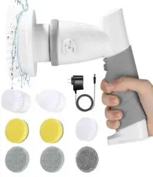 Produktbild: Elektrische Reinigungsbürste Schnurlos, Electric Cleaning Brush, Reinigungsbürste Elektrisch mit 8 Austauschbaren Bohrbürstenköpfen, Elektrische Bürste Zum Putzen mit Griff, Electric Spin Scrubber