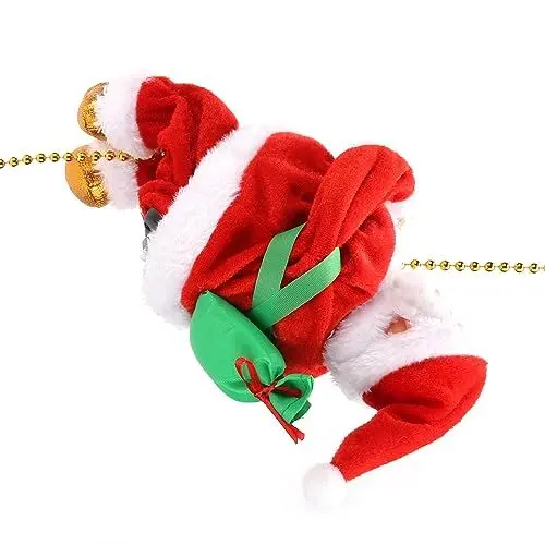 Produktbild: Elektrische Weihnachtsmann-Kletterperlenkette, Bewegliches Weihnachtsornament-Spielzeug, Perfekte Weihnachtspuppendekoration