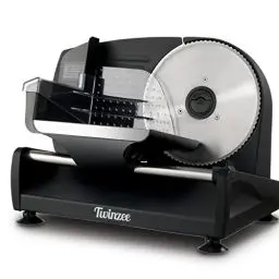 Produktbild: Elektrischer Allesschneider Edelstahl - Verstellbare Küchenmaschine 0 bis 15mm - 2 Klingen - Wurstschneidemaschine - Brotschneidemaschine, Schinkenschneider, Elektrisches Messer Fleisch & Käse