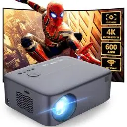Produktbild: (Elektrischer Fokus/Trapezkorrektur/Zoom) Beamer, Beamer 4K Unterstützt 26000L WiFi6 Zwei-Wege Bluetooth, Native 1080P Heimkino Videoprojektor, Kompatibel mit Smartphone/TV-Stick/Laptop/Konsole