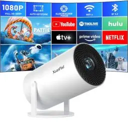 Produktbild: (Elektrischer Fokus) Mini Beamer 4K 1080P unterstützt mit Android App, Portable XuanPad Mini Projektor mit WiFi 6 und Bluetooth, Automatische Vertikale Korrektur, 180 °Drehbarer Outdoor Filmprojector