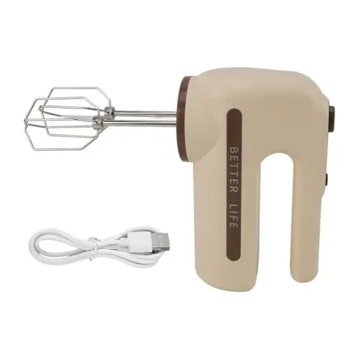 Produktbild: Elektrischer Handmixer mit Schneebesen, ABS-Schneebesenkopf für Schneebesen, Schneebesen Zum Backen, Khaki Whimper, Kleiner Schneebesen, Schneebesen für Kuchen, Creme,