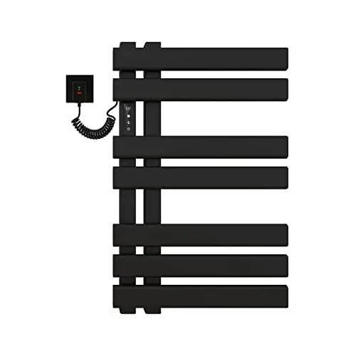 Produktbild: Elektrischer Handtuchheizkörper Badheizkörper Elektrisch 450x720mm 235W mit Thermostat LCD Touch Anzeige,Anthrazit,IP45 Wasserdicht Heizkörper Energiesparender -Black||Upper Left Line