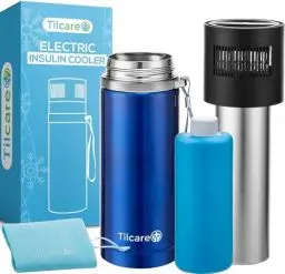Produktbild: Elektrischer Insulin-Kühler Insulin Kühlbox USB Ladegerät & Bio-Gel von Tilcare - Unbegrenzte Stunden, Großes Fassungsvermögen TSA-genehmigter Insulin Kühlbox - Hält bis zu 6 Diabetiker-Pens