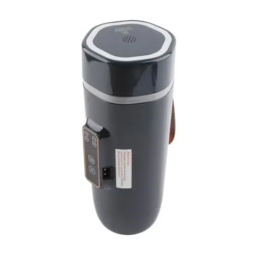 Produktbild: Elektrischer Reisewasserkocher, 350 Ml, Tragbarer Wasserkocher aus Edelstahl 304 und PC, Rutschfest, Schnelle Erwärmung, Leicht, für das Auto (Dunkelblau)