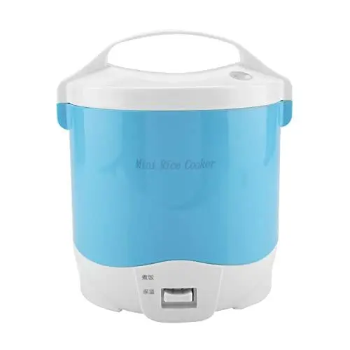 Produktbild: Elektrischer Reiskocher, 24V 180W 1.6L 7.1x6.7x7.9inch Tragbarer Multifunktionaler Reiskocher Dampfgarer für Autos Home Office Travel(Blau)