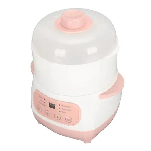 Produktbild: Elektrischer Schmortopf, 1 L, 200 W, Multifunktionaler Slow Cooker, 24 Stunden Intelligente Terminplanung, Keramiktopf mit Dampfschale für Wohnheim, Büro, Reisen, Verhindert
