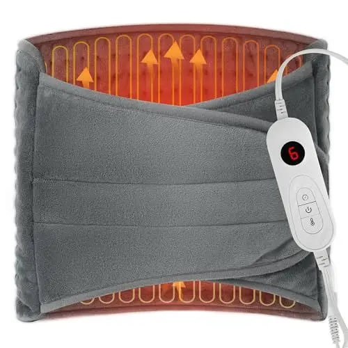 Produktbild: Heizkissen, 70 x 30cm Heizkissen mit Abschaltautomatik, Elektrisches Wärmekissen für Rücken, Bauch und Taille, 3 Heizeinstellungen zur Linderung von Rückenschmerzen Nacken Schulter Maschinenwaschbar