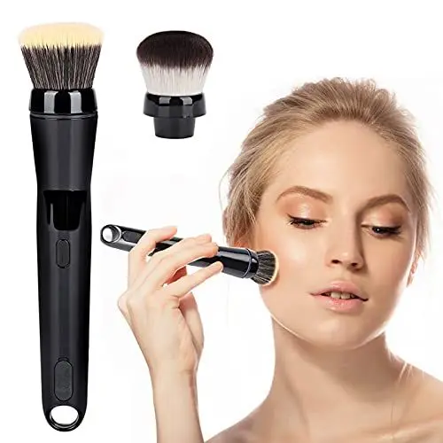 Produktbild: Elektrisches Make-up-Pinsel-Set, Kabuki Foundation-Pinsel mit Flacher Oberseite, Automatisch Rotierender Make-up-Pinsel mit Foundation- und Rouge-Pinselköpfen, Foundation-Pinsel und Concealer-Pinsel Z