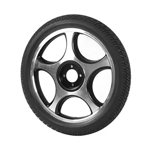 Produktbild: Elektrisches Rollstuhlrad mit Runden Löchern, 4 Runde Löcher, Aluminiumlegierungsnabe, Rutschfestes Rollstuhlrad, Ersatz-Elektrorollstuhlrad, 16 Zoll / 40,6 Cm