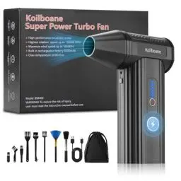 Produktbild: Elektrische-Staubgebläse-Druckluftspray,3-Gang 150000 U/min, Compressed Air Duster Turbo Gebläse mit 8000mAh Akku, Reinigungsbürste und Schnellladung, Jet Fan für PC Reinigungsset, Tastatur,Auto,Sofa