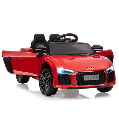 Produktbild: Elektroauto für Kinder, Audi R8 Spyder Lizenziertes Elektroauto für Kinder Von 2–6 Jahren Mit Kindersicherung, Scherentür, Federung, 3 Geschwindigkeiten, Led-Leuchten, Hupe