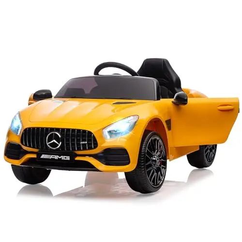 Produktbild: Elektroauto für Kinder, Mercedes-Benz Amg-Gt Lizenziertes Elektroauto für Kinder Von 3–8 Jahren Mit Kindersicherung, Scherentür, Federung, 3 Geschwindigkeiten, Led-Leuchten, Hupe
