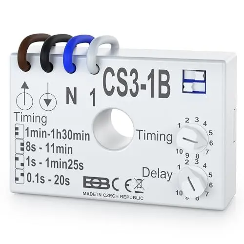 Produktbild: ELEKTROBOCK CS3-1B Zeitrelais, Nachlaufrelais 230 V, Für Lüfter & Beleuchtung, Unterputz-Einbau mit Kabelverbindungen