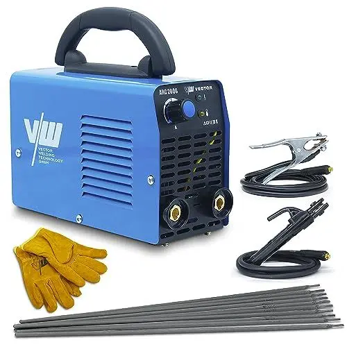 Produktbild: Elektroden Schweißgerät - SET 12-teilig - Inverter Schweissgerät - ARC Welder - Einsteigergerät - Elektro Schweißgerät - ARC200G - VECTOR WELDING