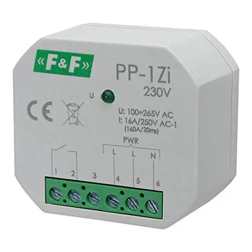 Produktbild: Elektromagnetisches Relais 230V 16A (160A /20ms) Leuchtmittel Lichtsteurung F&F 8534