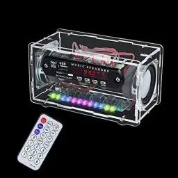 Produktbild: Elektronik Löt Bausatz Radio FM Bluetooth-Lautsprecherkit Erwachsene, 3W+3W Musikspieler mit LED Klangregelung Anzeigeleuchte Löten Ubungsset und Fernbedienung Schulelektronik Ausbildung Geburtstag