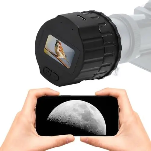 Produktbild: Elektronische WiFi-Okularkamera, HD-2K-Videoaufzeichnung, 4-Megapixel-Foto, 1,5-Zoll-TFT-Bildschirm, für 0,94 Bis 1,97 Zoll oder 24 Bis 50 Mm Mikroskope, Monokulare, Ferngläser