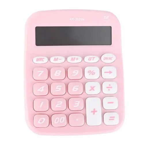 Produktbild: Elektronischer Taschenrechner, Kompakter Taschenrechner, Kunststoffgehäuse, Einfache Bedienung, Klarer Bildschirm für Zuhause, Klassenzimmer, Büro (Rosa)