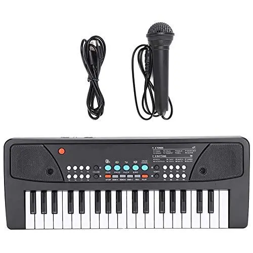 Produktbild: Elektronisches Klavier-Spielzeug, Tragbares Multifunktionales Kinder-Tastatur-Musik-Spielzeug mit Mikrofon- für Kinder(430A1 Englische Version (37 Tasten))Frühes Lernspielzeug