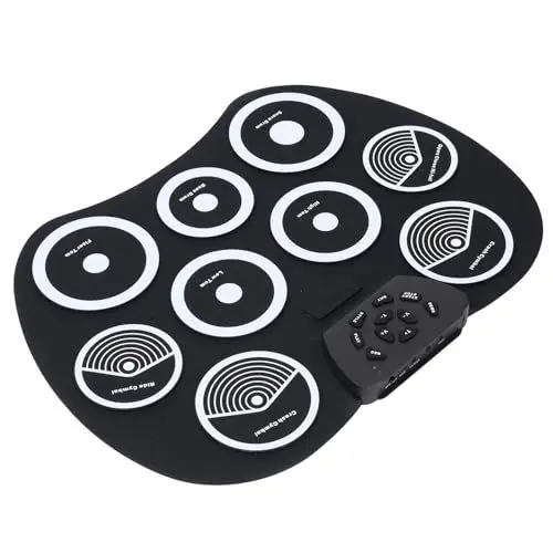 Produktbild: Elektronisches Schlagzeug-Set, Aufrollbares Elektrisches Schlagzeug-Set, Tragbar, Leicht, 9 Pads, Elektronisches Schlagzeug Zum ¨¹ben