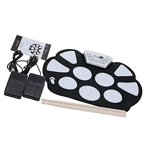 Produktbild: Elektronisches Schlagzeug-Set, Roll-Up-Drum-Pad-Maschine, Trommel-Übungs-Pad, Percussion-Instrumente mit Fußpedal für Lernübungen