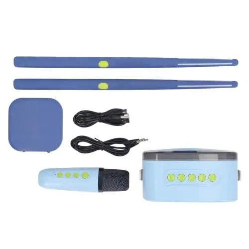 Produktbild: Elektronisches Schlagzeug-Set, Tragbares Elektrisches Lufttrommel-Set mit Trommelstöcken für Erwachsene und -Schlagzeuger (Navy blau)