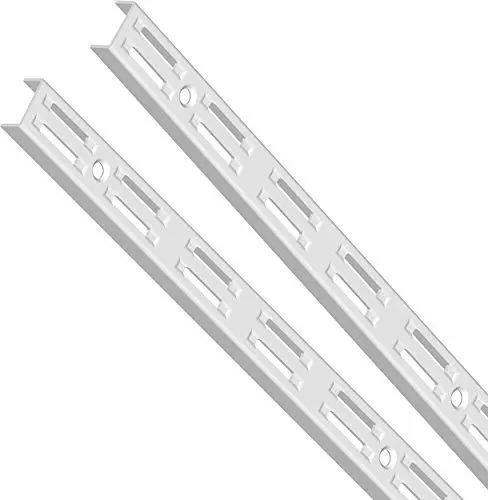Produktbild: Element System Wandschiene 2-reihig, 2 Stück, 4 Abmessungen, 3 farben, lange 200 cm für Regalsystem, Regalträger, Wandregal, weiß 10001-00028