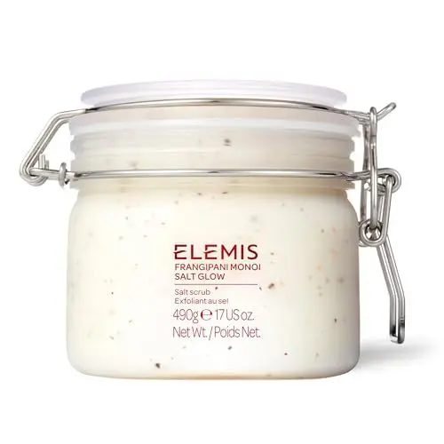 Produktbild: Elemis Frangipani Monoi Salz Glow Körperpeeling, Hautglättendes Salzpeeling Zur Exfoliation, Glättung Und Geschmeidigkeit, Leicht Parfümiertes Peeling Mit Mineralien Und Hydratation Der Haut, 490ml