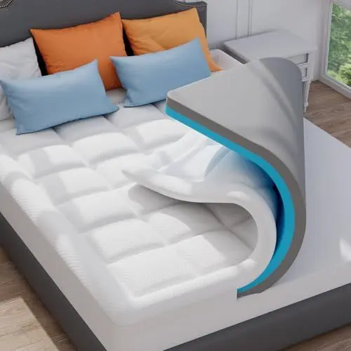 Produktbild: ELEMUSE 10CM Matratzen Topper 180x200cm, H3H4 Gel Topper mit Waschbarem Flauschigem Bezug und Gelschaum