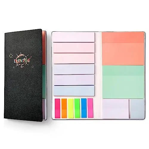 Produktbild: ELENTGE Haftnotizen Set Haftnotizen Tabs Farbige Teiler Selbsthaftende Notizen Haftnotizen Haftnotizen Trennblätter Tabs Buch Notizen Büro Schulbedarf Mischen Farben